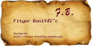 Fityor Bonifác névjegykártya